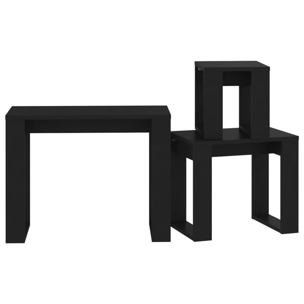Cozana Couchtische, schwarz, 3-teilig (Holz)