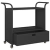 Schwarzer Barwagen mit Kasten Pufa 100x45x97cm (Polyrattan)