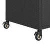 Schwarzer Barwagen mit Kasten Pufa 100x45x97cm (Polyrattan)