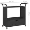Schwarzer Barwagen mit Kasten Pufa 100x45x97cm (Polyrattan)