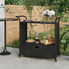 Schwarzer Barwagen mit Kasten Pufa 100x45x97cm (Polyrattan)