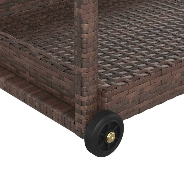 Barwagen Ezer 100x45x83cm, braun (Polyrattan)