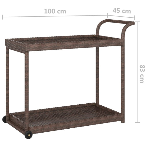 Barwagen Ezer 100x45x83cm, braun (Polyrattan)