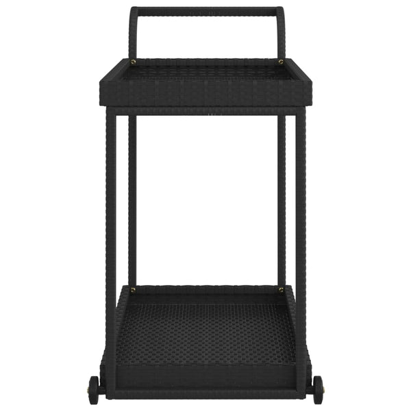 Schwarzer Servierwagen Ezer 100x45x83cm (Polyrattan)