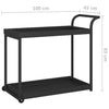 Schwarzer Servierwagen Ezer 100x45x83cm (Polyrattan)
