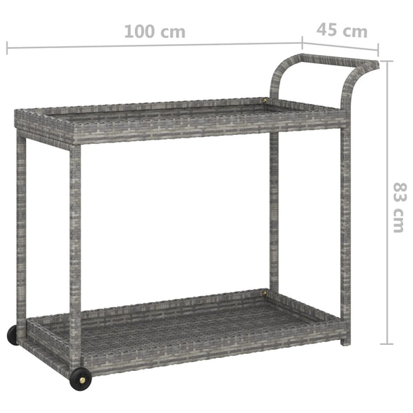 Grauer Barwagen Ezer 100x45x83cm (Polyrattan)
