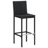 Schwarze Garten-Barhocker mit Sitzkissen Shunmin (2er-Set Polyrattan)