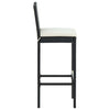 Schwarze Garten-Barhocker mit Sitzkissen Shunmin (2er-Set Polyrattan)