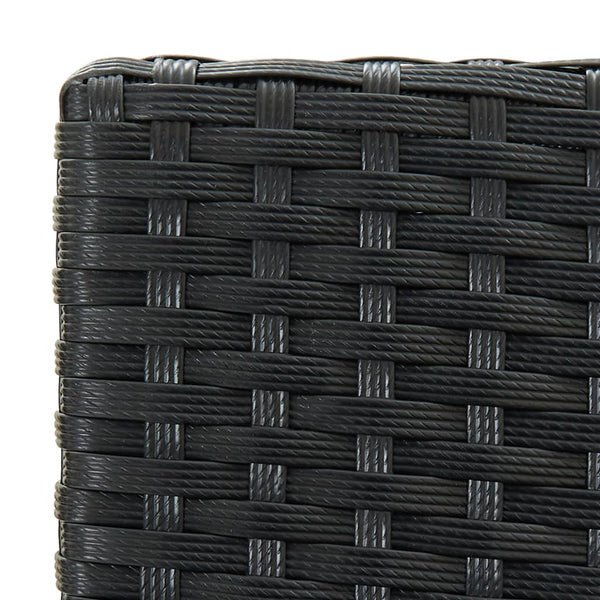 Schwarze Garten-Barhocker mit Sitzkissen Shunmin (2er-Set Polyrattan)