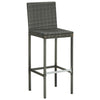 Graue Gartenbarhocker Shunmin (mit 2 Sitzkissen Polyrattan)