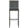 Graue Gartenbarhocker Shunmin (mit 2 Sitzkissen Polyrattan)