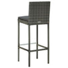 Graue Gartenbarhocker Shunmin (mit 2 Sitzkissen Polyrattan)