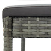Graue Gartenbarhocker Shunmin (mit 2 Sitzkissen Polyrattan)
