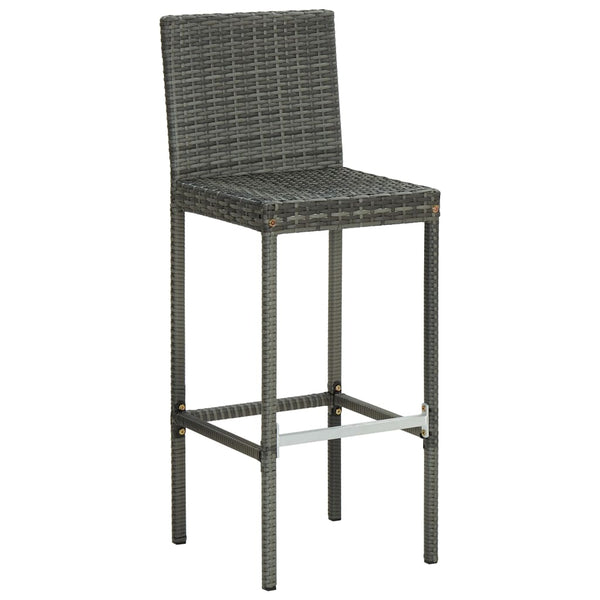 Graue Barhocker mit Sitzkissen Shunmin (4 Stk. Polyrattan)