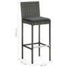 Graue Barhocker mit Sitzkissen Shunmin (4 Stk. Polyrattan)