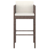 Braune Barhocker Djoka (2 Stück mit Sitzkissen Polyrattan)