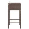 Braune Barhocker Djoka (2 Stück mit Sitzkissen Polyrattan)