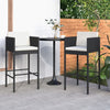 Schwarze Barhocker Djoka (2 Stück mit Sitzkissen Polyrattan)
