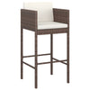 Braune Barhocker Djoka (4 St. mit Sitzkissen Polyrattan)