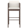 Braune Barhocker Djoka (4 St. mit Sitzkissen Polyrattan)