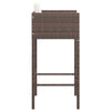Braune Barhocker Djoka (4 St. mit Sitzkissen Polyrattan)