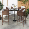 Braune Barhocker Djoka (4 St. mit Sitzkissen Polyrattan)