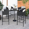 4 schwarze Barhocker Djoka (mit Sitzkissen Polyrattan)