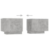 Nachttisch Ciocodei 100x35x40cm betongrau (Holz)