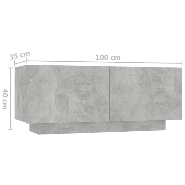 Nachttisch Ciocodei 100x35x40cm betongrau (Holz)