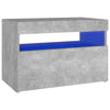 Betongrauer Nachttisch mit LED-Beleuchtung Moncilo 60x35x40cm