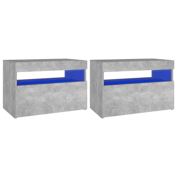 Nachttisch aus Beton Moncilo mit LED-Beleuchtung 60x35x40cm (2 St.)