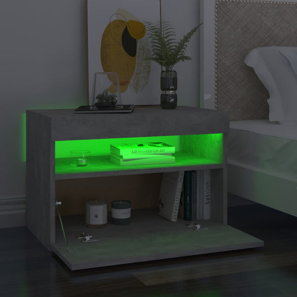 Nachttisch aus Beton Moncilo mit LED-Beleuchtung 60x35x40cm (2 St.)