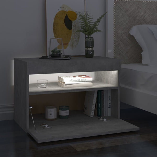 Nachttisch aus Beton Moncilo mit LED-Beleuchtung 60x35x40cm (2 St.)