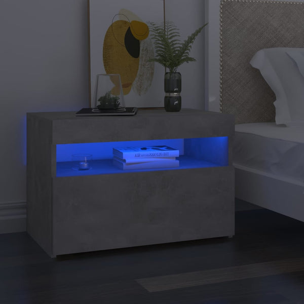 Nachttisch aus Beton Moncilo mit LED-Beleuchtung 60x35x40cm (2 St.)
