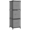 Grauer Lagerschrank Ginoveva 34x34x101cm (mit 3 Stoffkörben, Stahl)