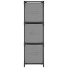 Grauer Lagerschrank Ginoveva 34x34x101cm (mit 3 Stoffkörben, Stahl)