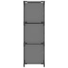 Grauer Lagerschrank Ginoveva 34x34x101cm (mit 3 Stoffkörben, Stahl)