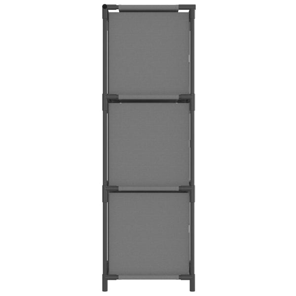 Grauer Lagerschrank Ginoveva 34x34x101cm (mit 3 Stoffkörben, Stahl)