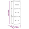 Grauer Lagerschrank Ginoveva 34x34x101cm (mit 3 Stoffkörben, Stahl)