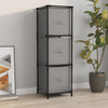 Grauer Lagerschrank Ginoveva 34x34x101cm (mit 3 Stoffkörben, Stahl)