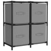 Grauer Lagerschrank Bedreag 63x30x71cm (mit 4 Stoffkörben, Stahl)
