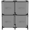 Grauer Lagerschrank Bedreag 63x30x71cm (mit 4 Stoffkörben, Stahl)