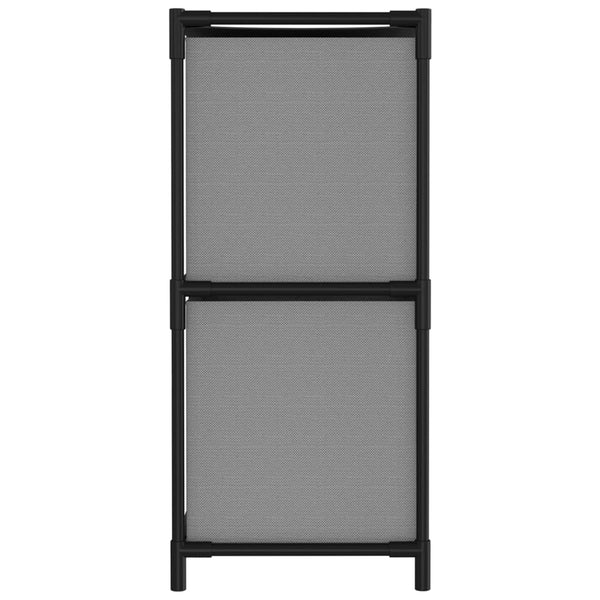 Grauer Lagerschrank Bedreag 63x30x71cm (mit 4 Stoffkörben, Stahl)