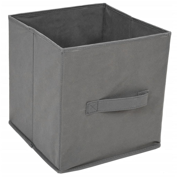 Grauer Lagerschrank Bedreag 63x30x71cm (mit 4 Stoffkörben, Stahl)