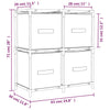Grauer Lagerschrank Bedreag 63x30x71cm (mit 4 Stoffkörben, Stahl)
