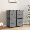 Grauer Lagerschrank Bedreag 63x30x71cm (mit 4 Stoffkörben, Stahl)