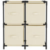 Cremefarbener Lagerschrank Bedreag 63x30x71cm (mit 4 Stoffkörben, Stahl)