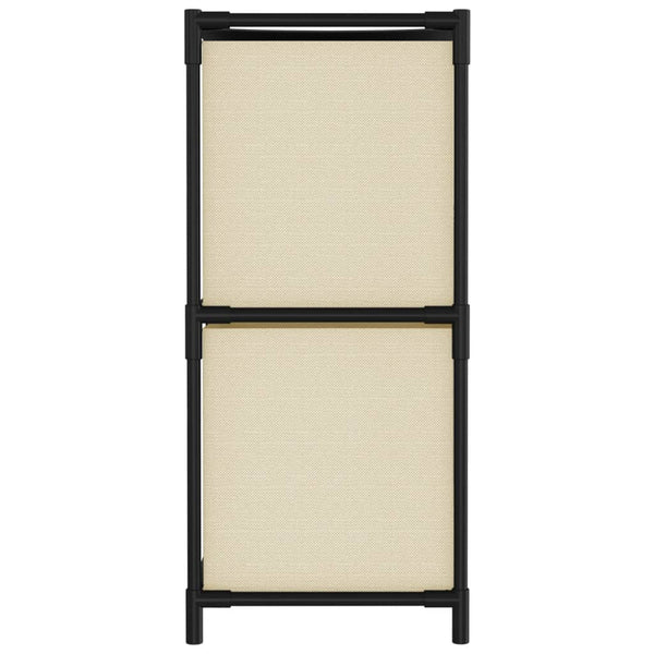 Cremefarbener Lagerschrank Bedreag 63x30x71cm (mit 4 Stoffkörben, Stahl)