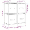 Cremefarbener Lagerschrank Bedreag 63x30x71cm (mit 4 Stoffkörben, Stahl)