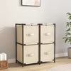Cremefarbener Lagerschrank Bedreag 63x30x71cm (mit 4 Stoffkörben, Stahl)
